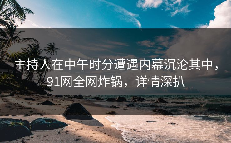 主持人在中午时分遭遇内幕沉沦其中，91网全网炸锅，详情深扒